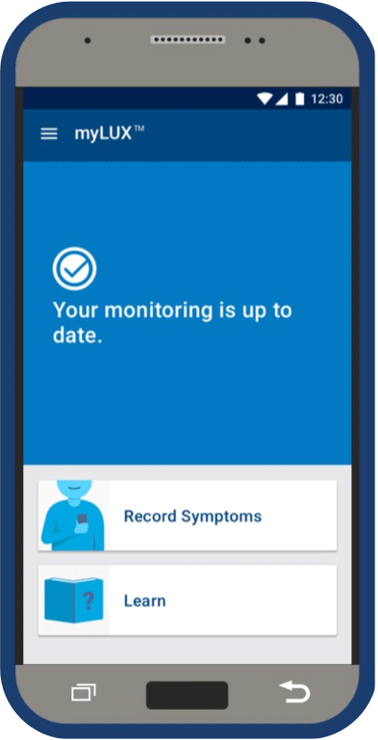 Mobile device with blue monitoring is up to date screen 