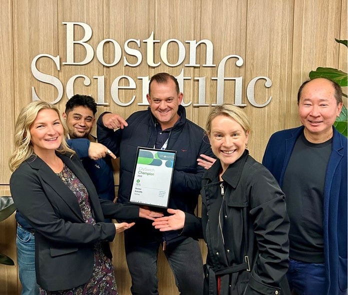 Picture of Boston Scientific ANZ Environment Committee celebrates achievement.