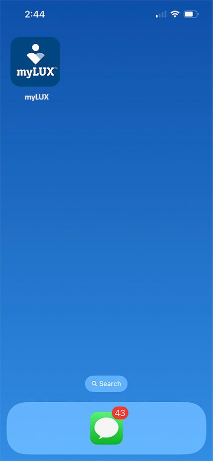 myLUX app on smartphone