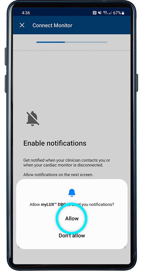 screen prompt to allow notifications