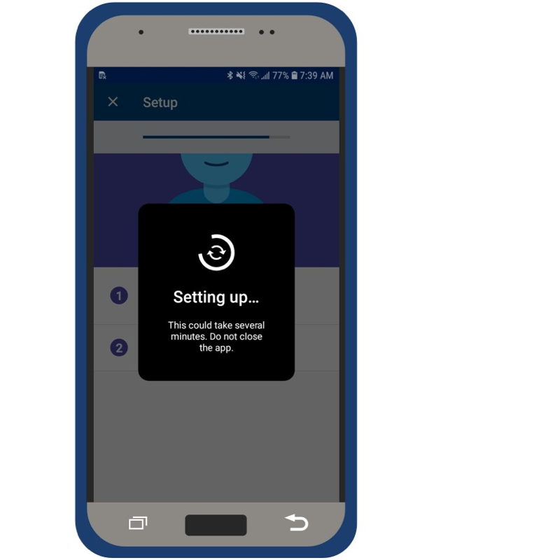 Mobile device showing Bluetooth pairing screen