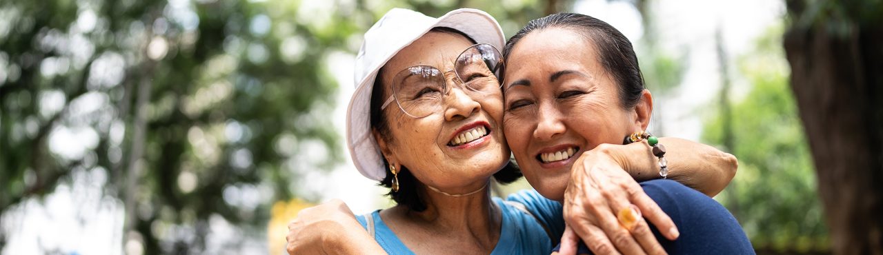 two women enjoying the day outside